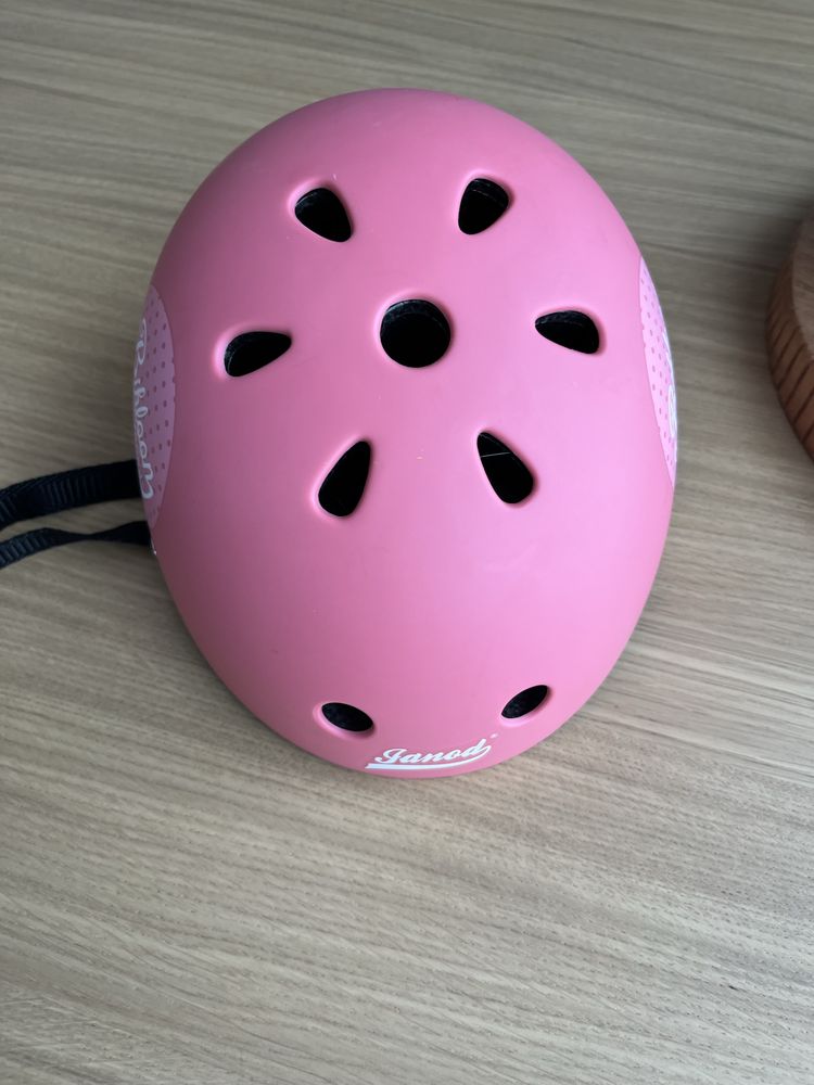 Kask różowy Janod Bikloon rowerowy dziecięcy regulowany S 47-54 cm