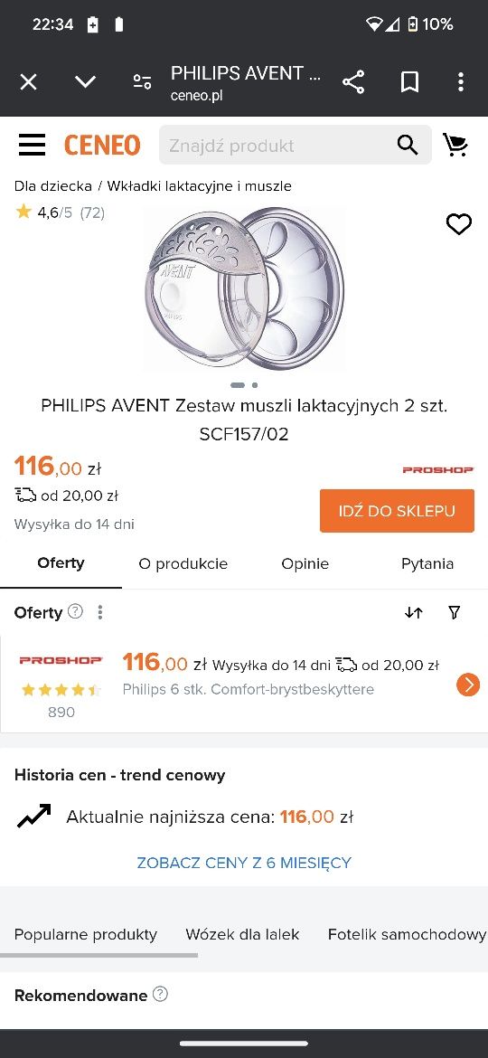 Zestaw muszli laktacyjnych Philips Avent