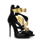 Nadzwyczajne szpilki GIUSEPPE ZANOTTI gold leaf liście 38 idealne