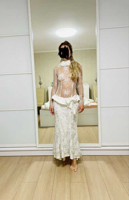 Сукня весільна/випускна з гепюру ручної роботи