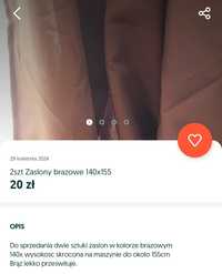 Zasłony brązowe 2szt