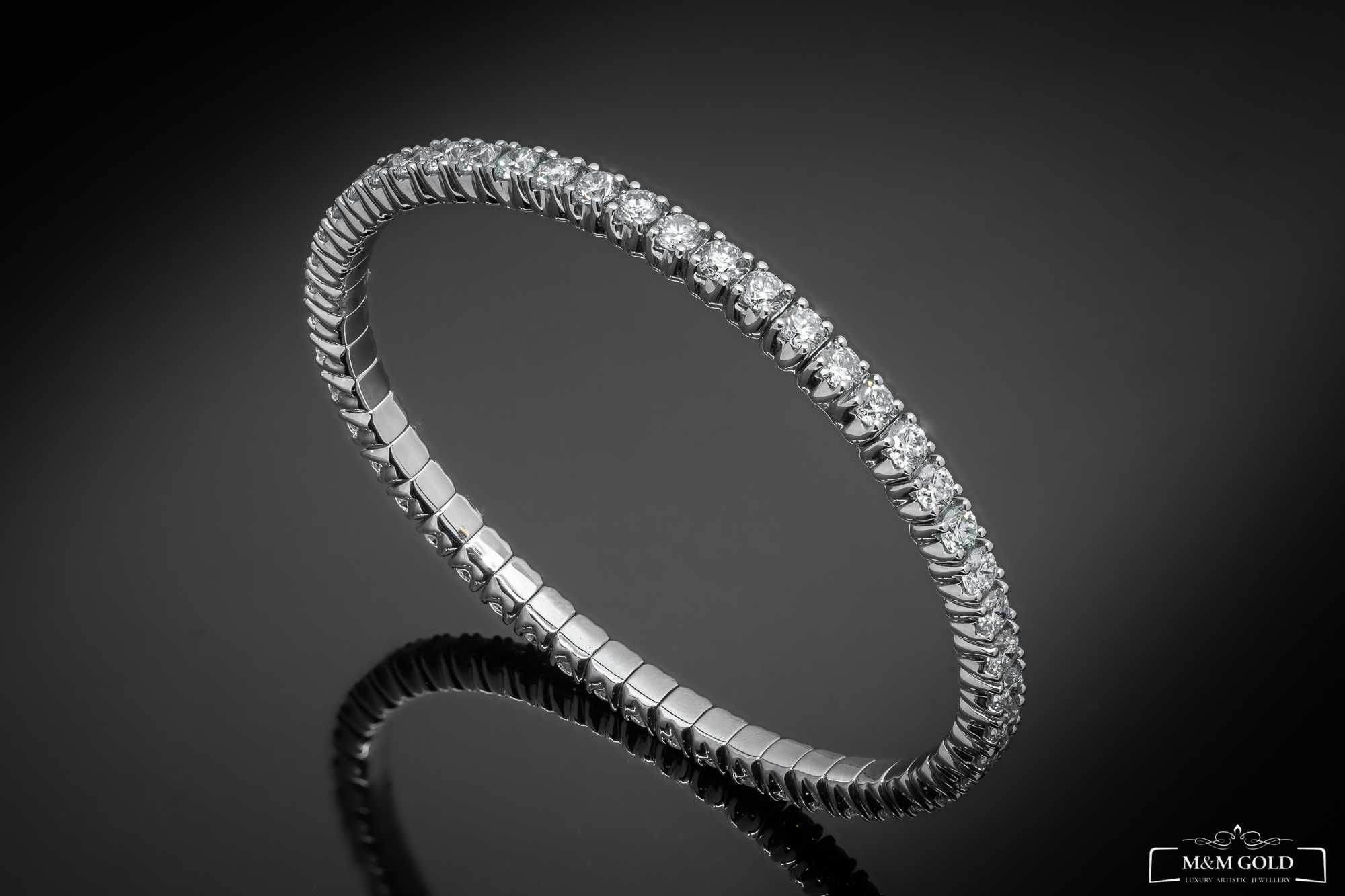 Bransoletka z diamentami i tytanowymi łączeniami ~6.20ct