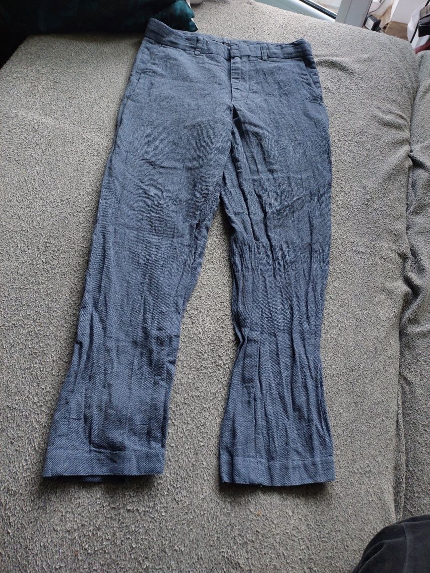 Spodnie chinosy lniane, garniturowe 152 h&m