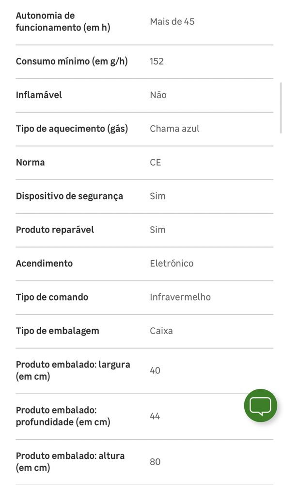 Aquecedor a gás EQUATION CHIC