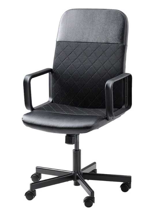 Cadeira escritório preta com rodas IKEA RENBERGET