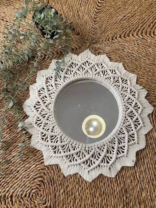 Espelho decorativo - Macramé