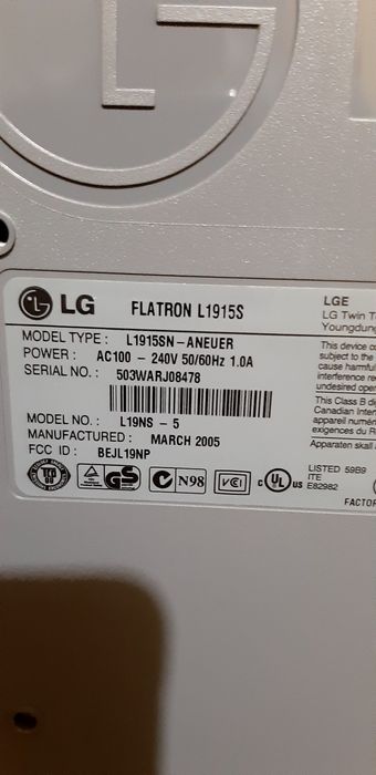 Monitor PC  LG e clunas