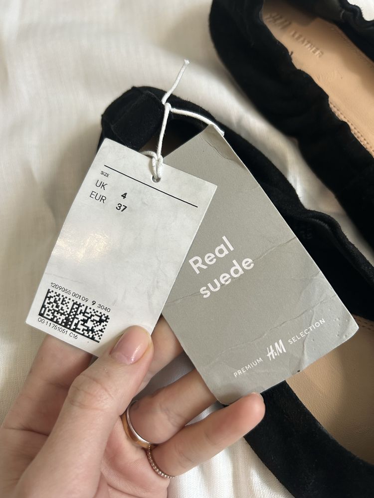 Замшеві балетки, туфлі h&m