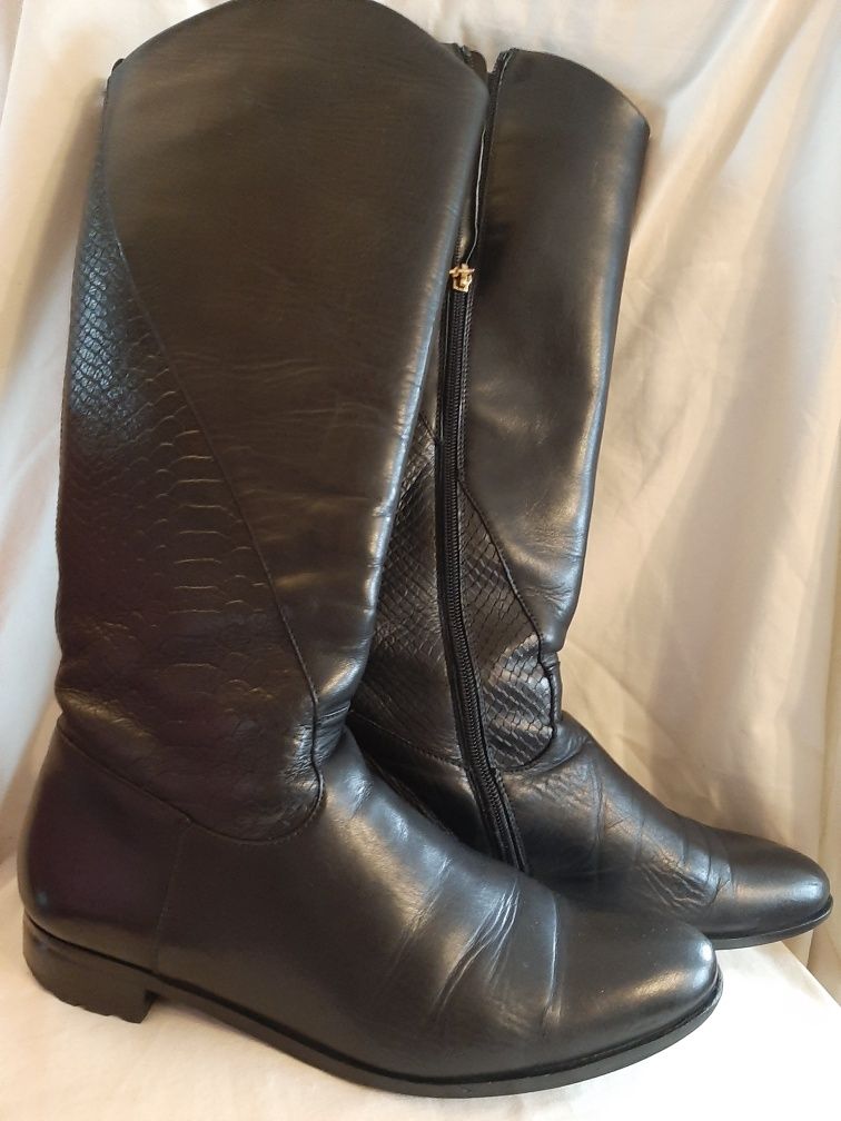 buty damskie, kozaki, czarne, długie