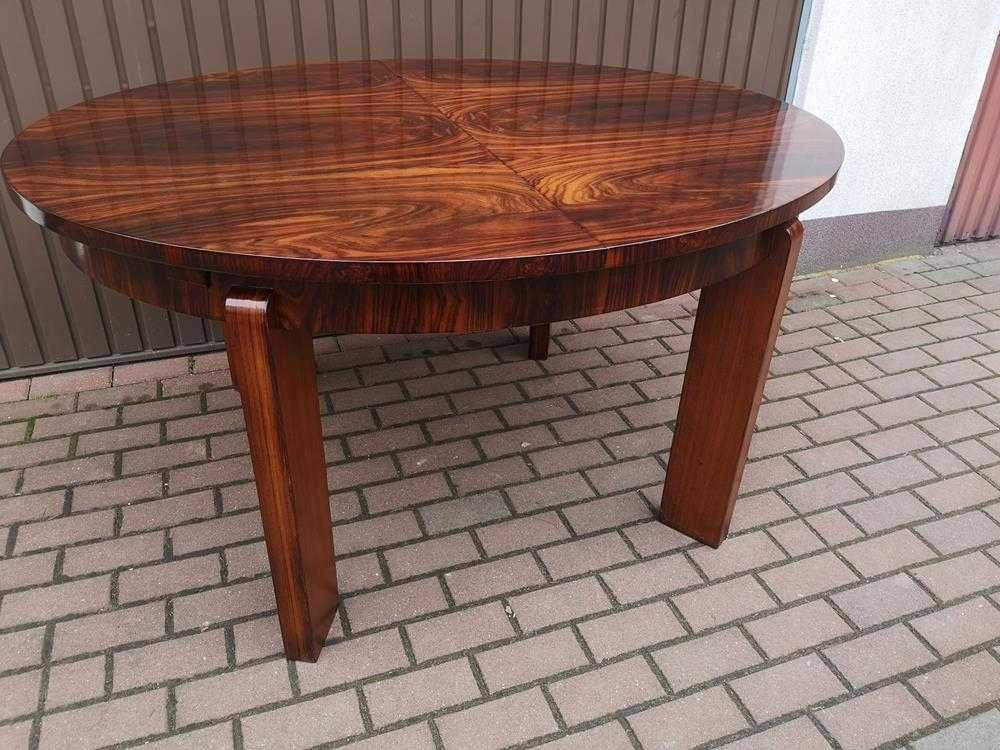 Stół Owalny ART-DECO Palisander Rozkładany Stary Antyk Po Renowacji