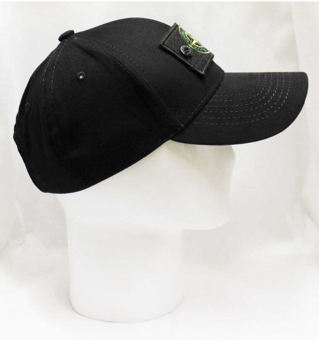 Кепка Stone Island чоловіча жіноча чорна one size Стон Айленд з патчем