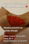 "Kwiaty z atłasowej wstążki – rękodzieło"
Bukiet 15 czerwonych róż han