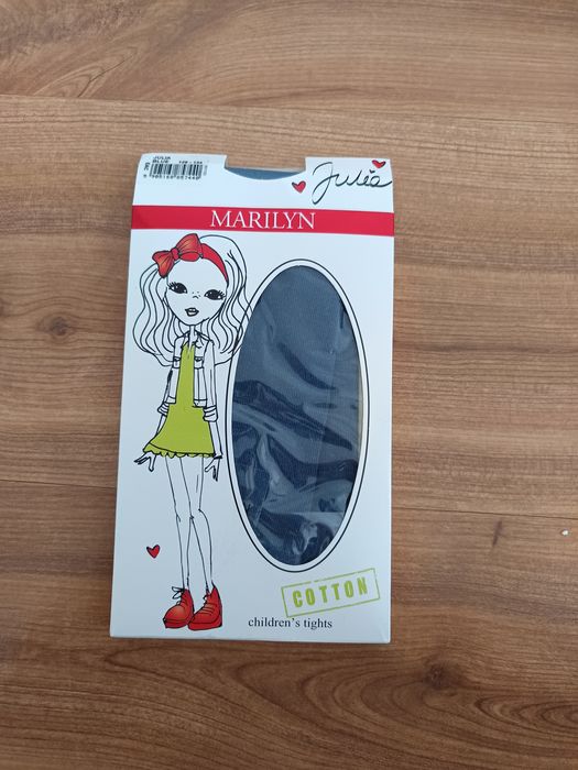 Rajstopy białe i granatowe 128/ 134