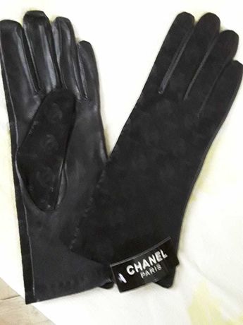 Перчатки Chanel кожа натур мех меха кожа мех
