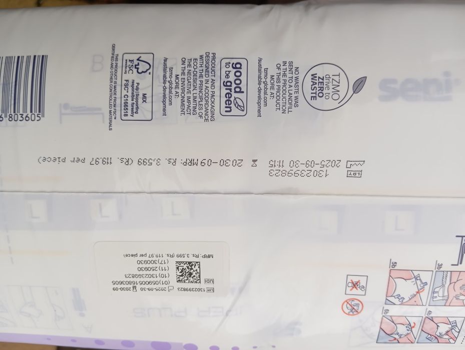 Pampersy seni super Plus L