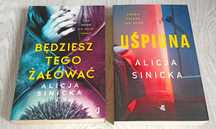 2x Alicja Sinicka Uśpiona + Będziesz tego żałować   DUŻY FORMAT   bdb