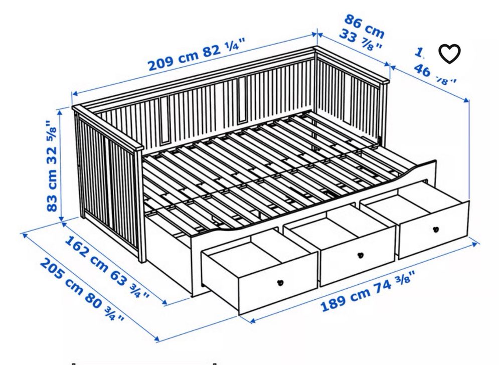 Łóżko rozkładane Hermnes Ikea