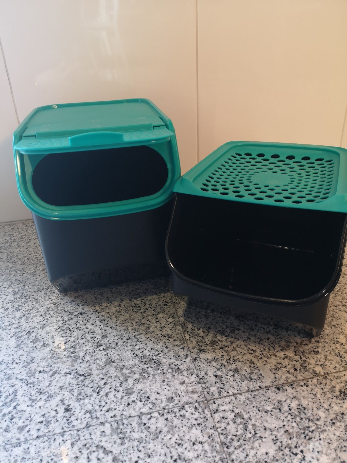 Tulha batatas e cebolas (tupperware)