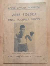 Boks Program finał Pucharu Europy mecz Polska -ZSRR 1966 Pięściarstwo