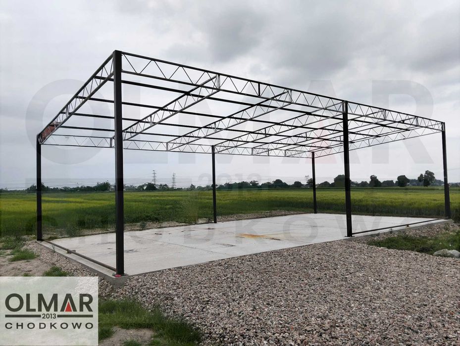 Szkielet wiaty, garażu 12,94m x 6,46m.