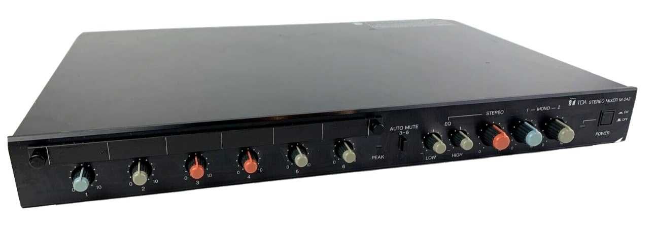 TOA M-243 Mikser stereo, 6-kanałowy, 19"