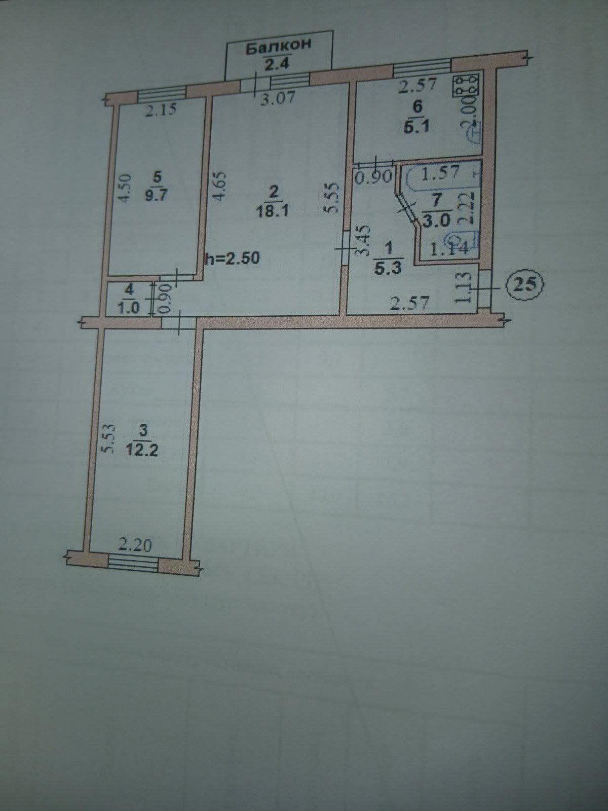 Продам 3 комн.  квартиру