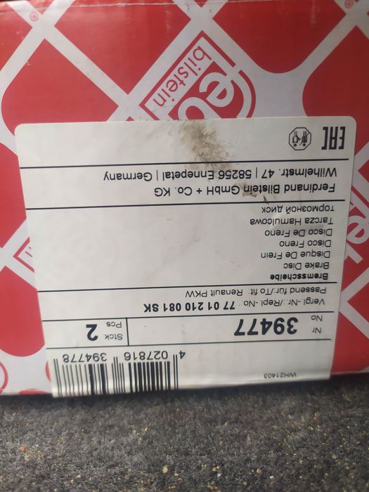 Tarcze hamulcowe febi renault Kangoo 2