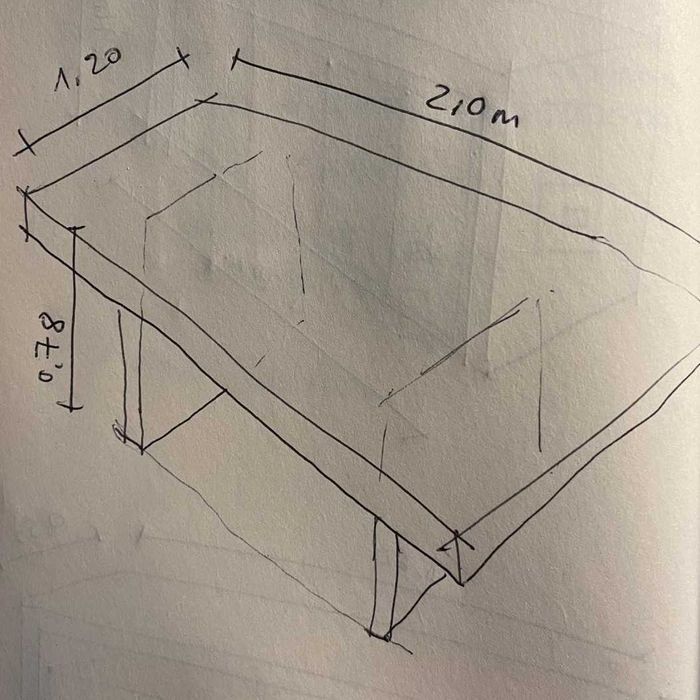 MESA DE JANTAR rectangular em madeira