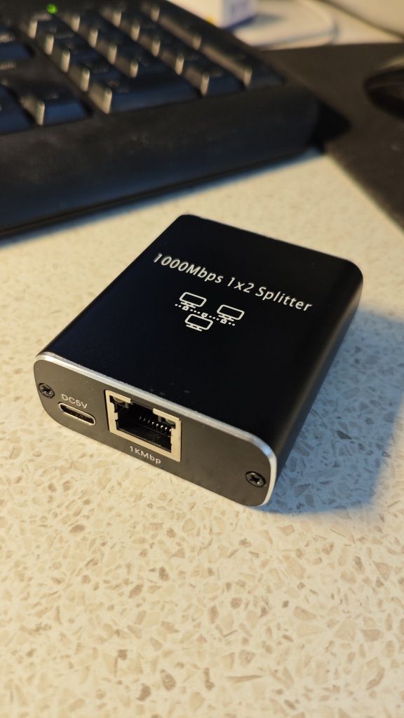 Ethernet разветвитель на 2 гнезда rj-45 1 gigabit