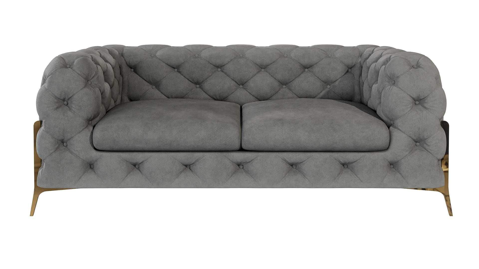 Sofa dwuosobowa pikowana glamour Chesterfield TEO HIGH tk. Riviera 91