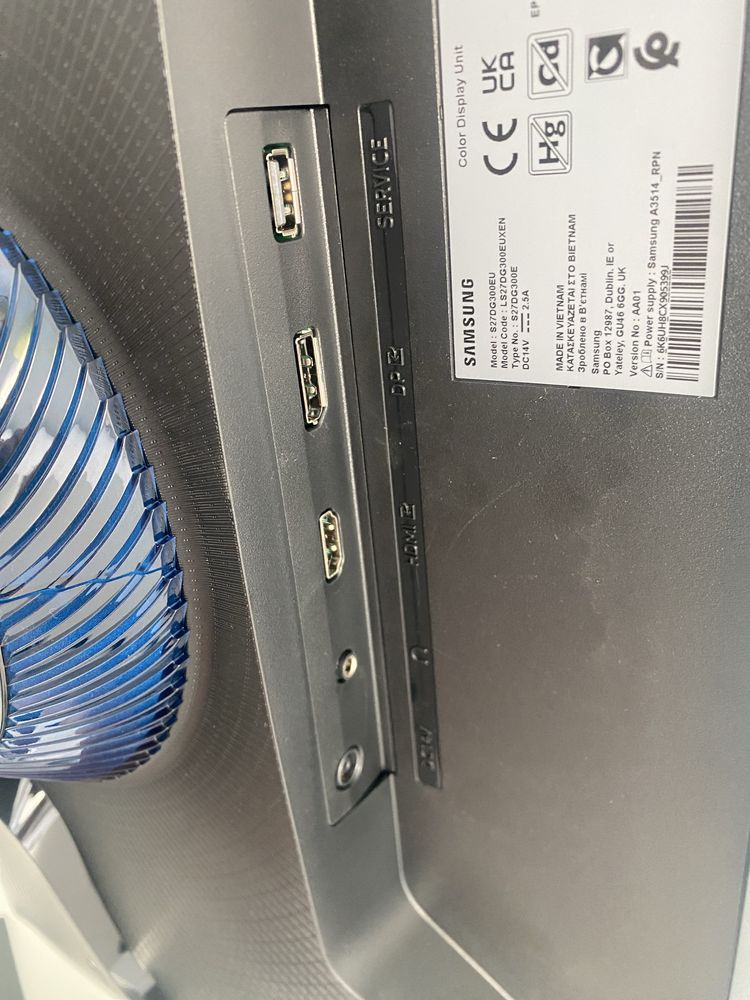 Monitor SAMSUNG Odyssey G3 S27DG300EU 27" 1920x1080px 180Hz 1 ms
