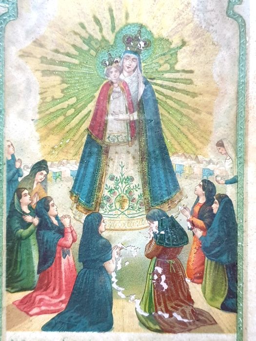 Antigo registo com imagem da Nossa Senhora do Bom Porto