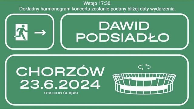 2 Bilety Dawid Podsiadło Chorzów (Poznań)