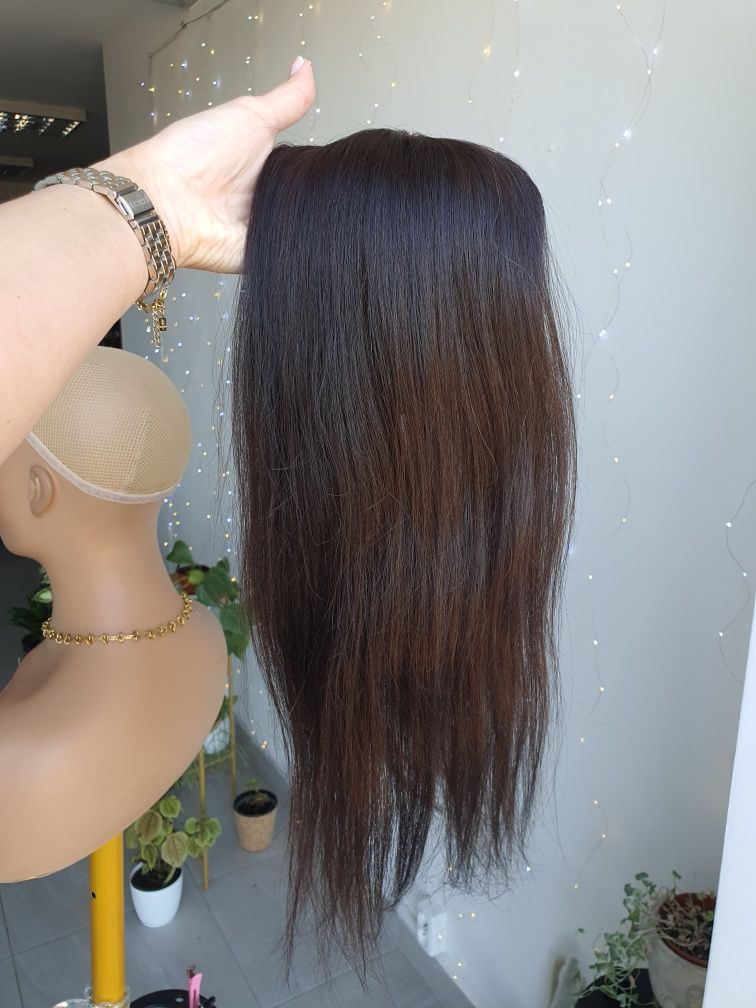 Tupet topper z włosów naturalnych długi 50 cm treska Ola