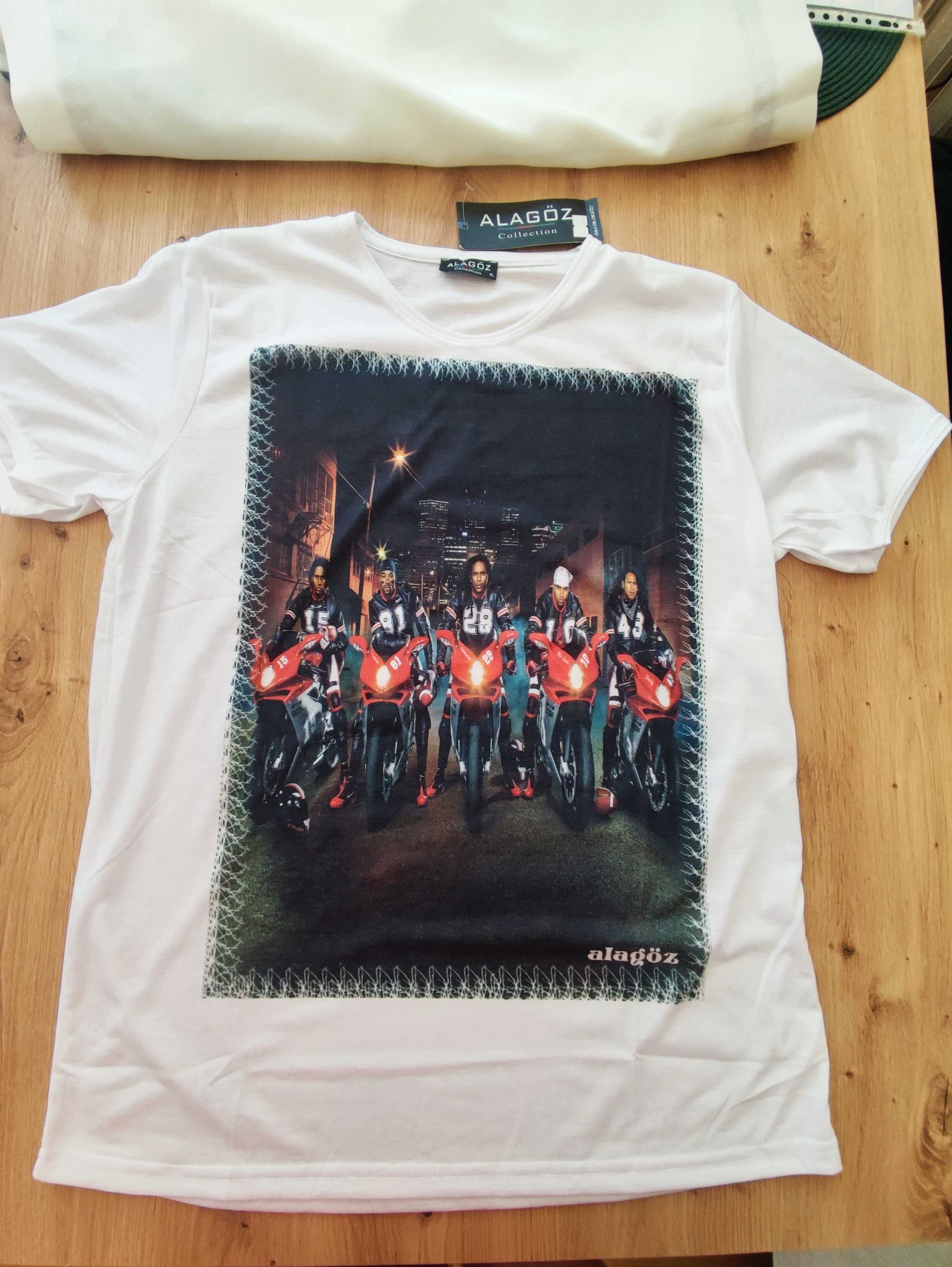 Nowa koszulka Alagöz collection (t-shirt) z nadrukiem, rozmiar 44/XXL