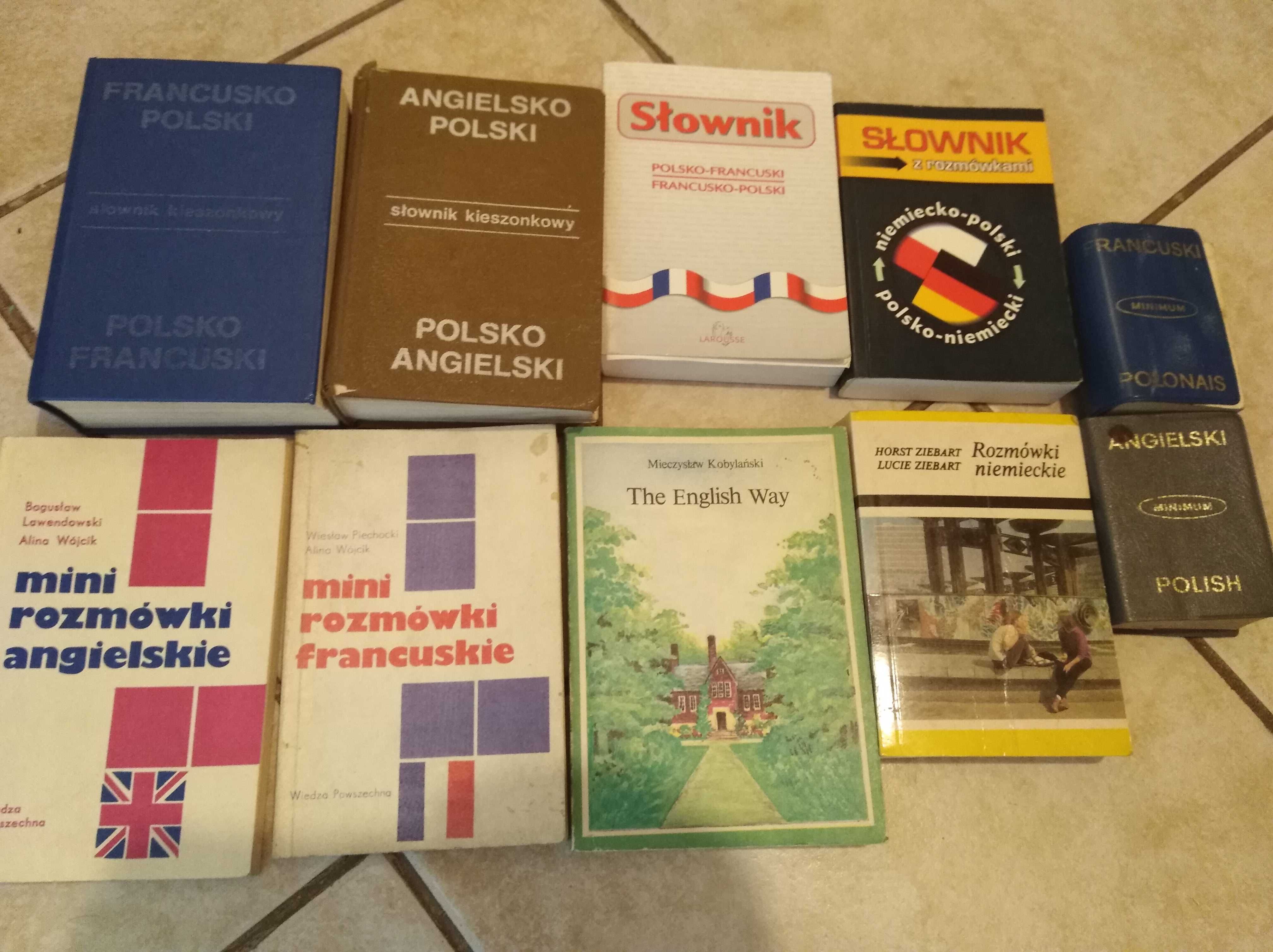 Słowniki angielsko-polskie, francusko-polskie, niemiecko-polskie