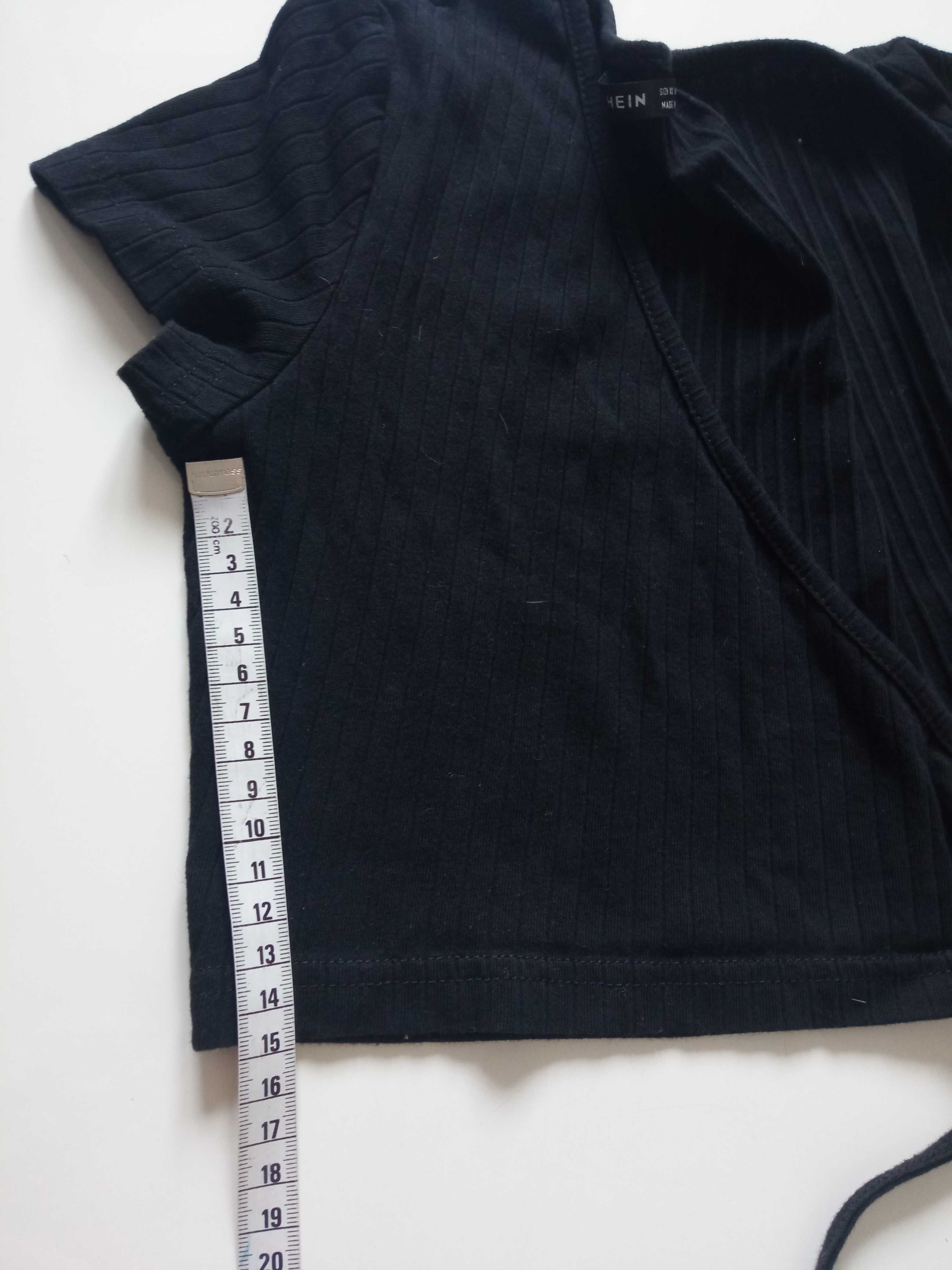 Shein krótki sweter bolerko czarne r XS
