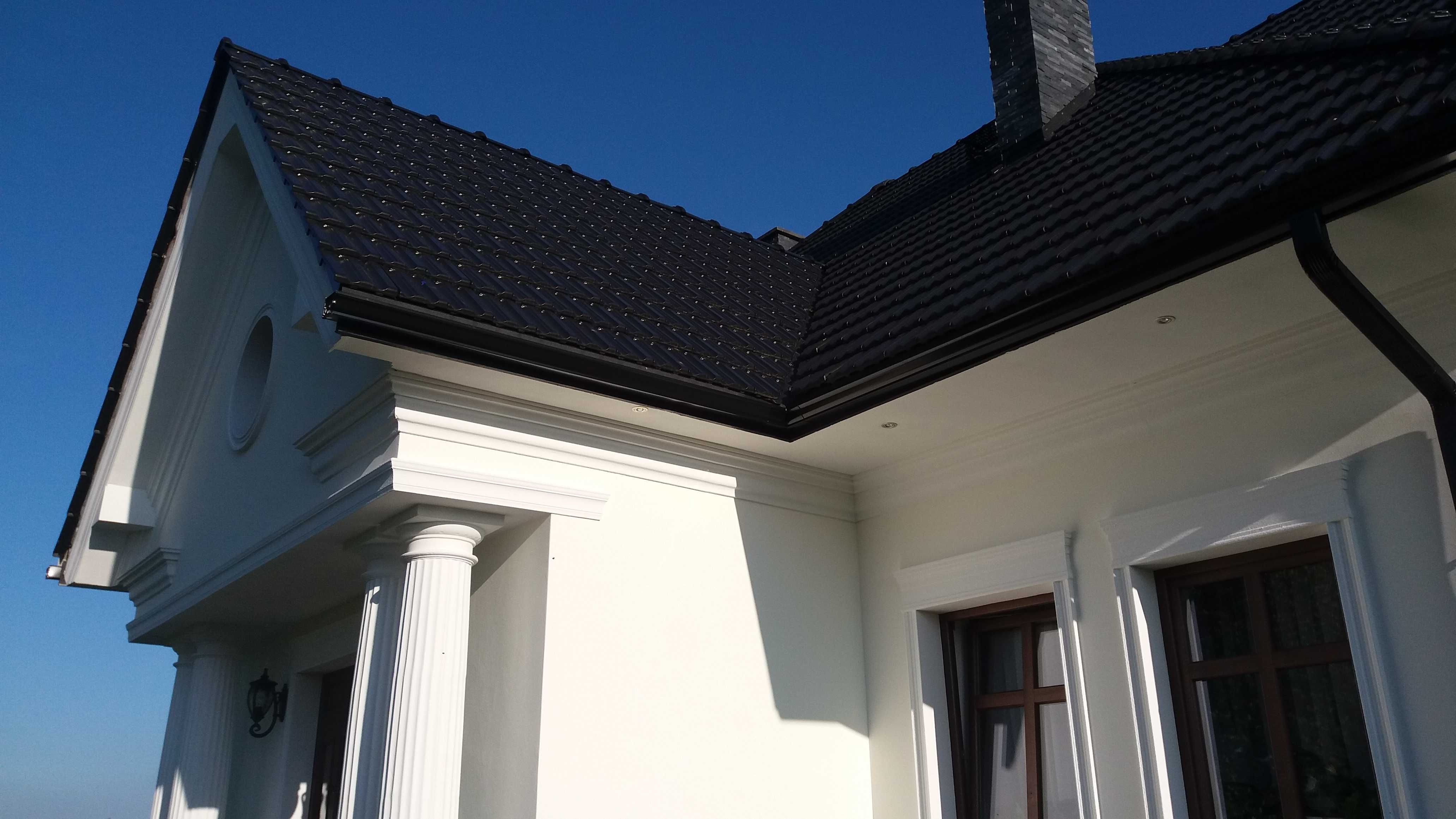 rynny aluminiowe, gzymsowe, kwadratowe, ciągnione, bez łączeń