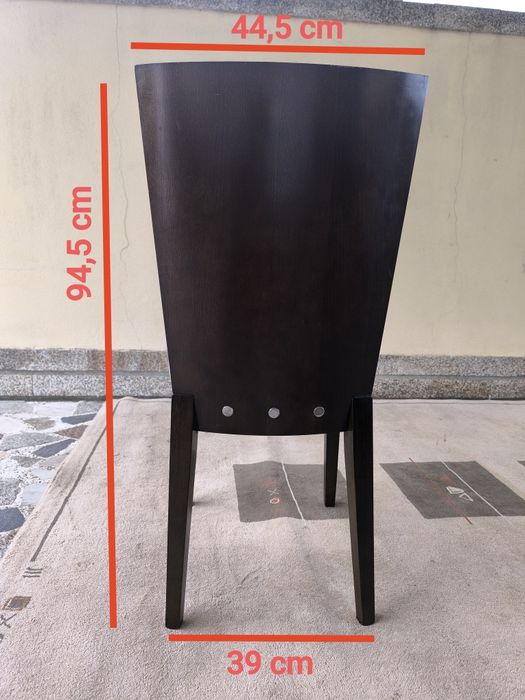 4+1 Cadeiras de Jantar em Madeira com Assentos Estofados