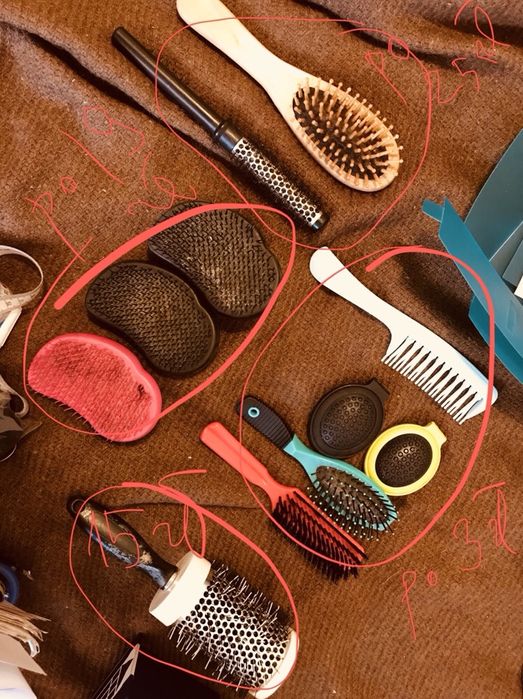 Grzebien rozne grzebnie.Drewniany grzebien z drzewna, tangle teezer