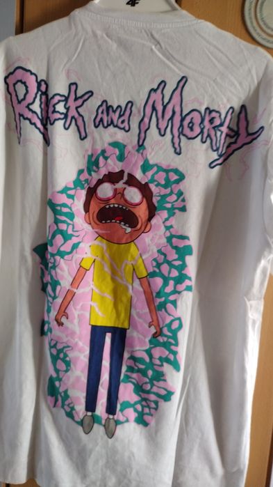 Pull&Bear – Biały T-shirt koszulka z nadrukiem Ricka i Morty'ego na pl