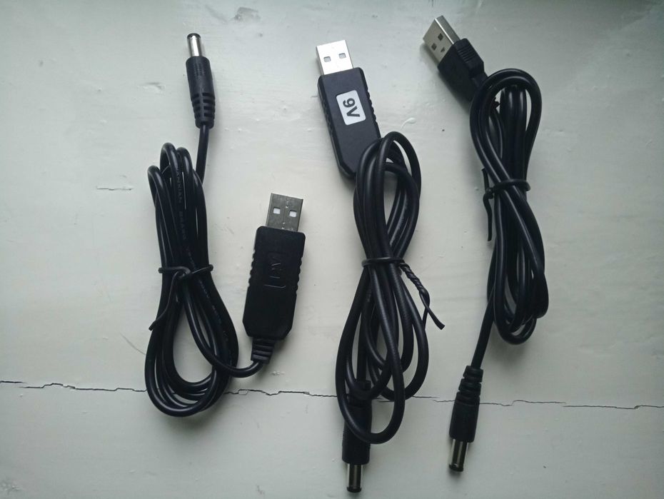 Кабель для роутера/повербанка USB DC 5V в 5V/9V/12V DC 5.5x2.1/5.5x2.5
