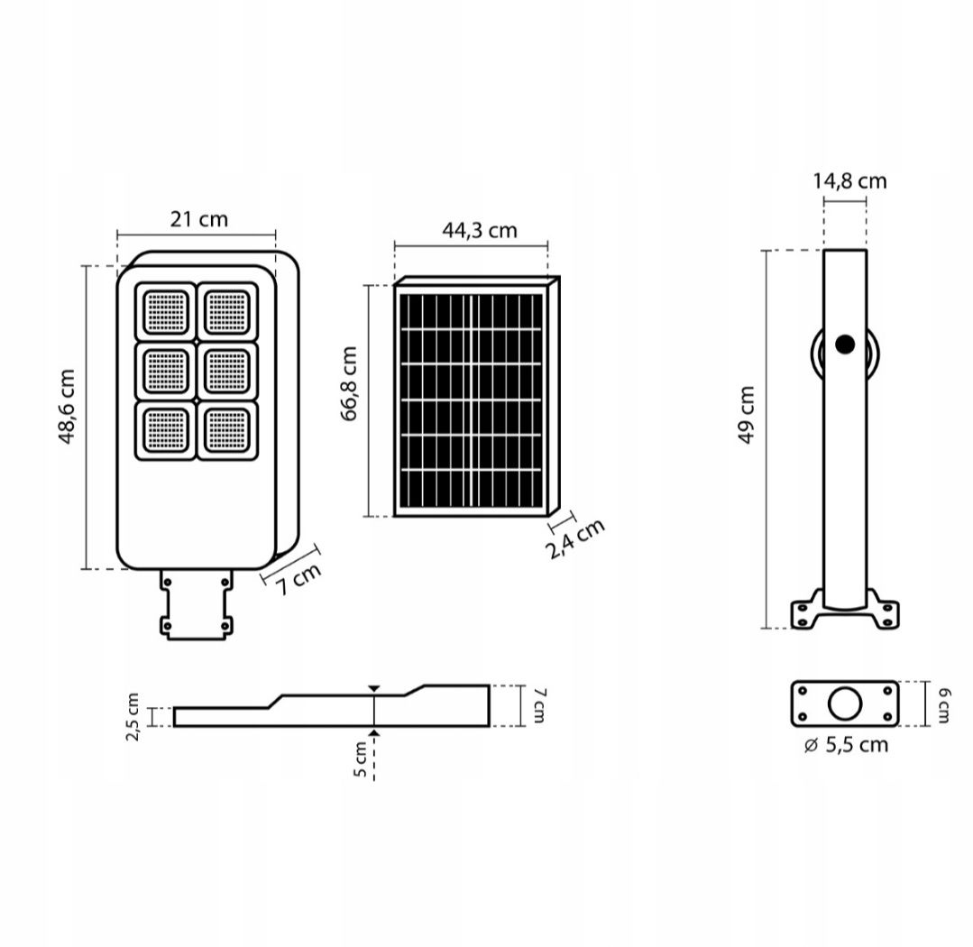 Lampa solarna 2000W ULICZNA VÖGLER Gmbh,  latarnia