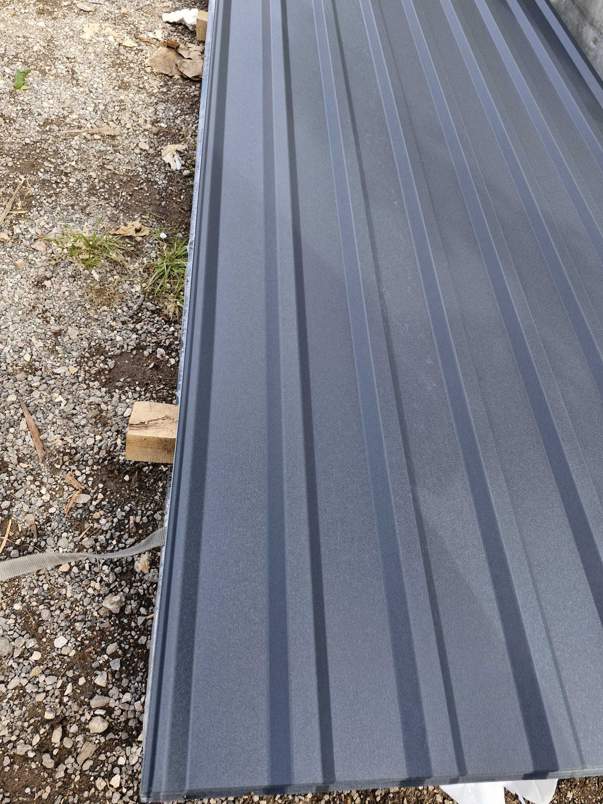 blacha trapezowa t18 grafit ral 7016 mat, na dach, garaż, dobra cena