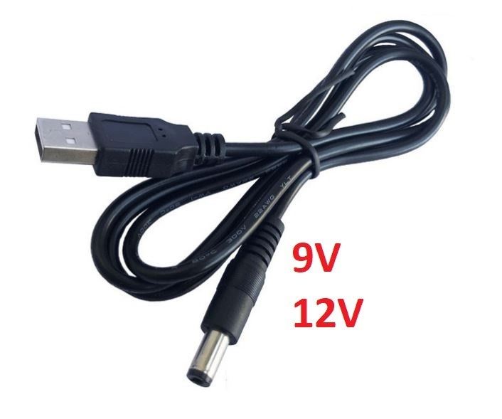 Кабель живлення для роутера (модема) USB-DC 9V, 12V