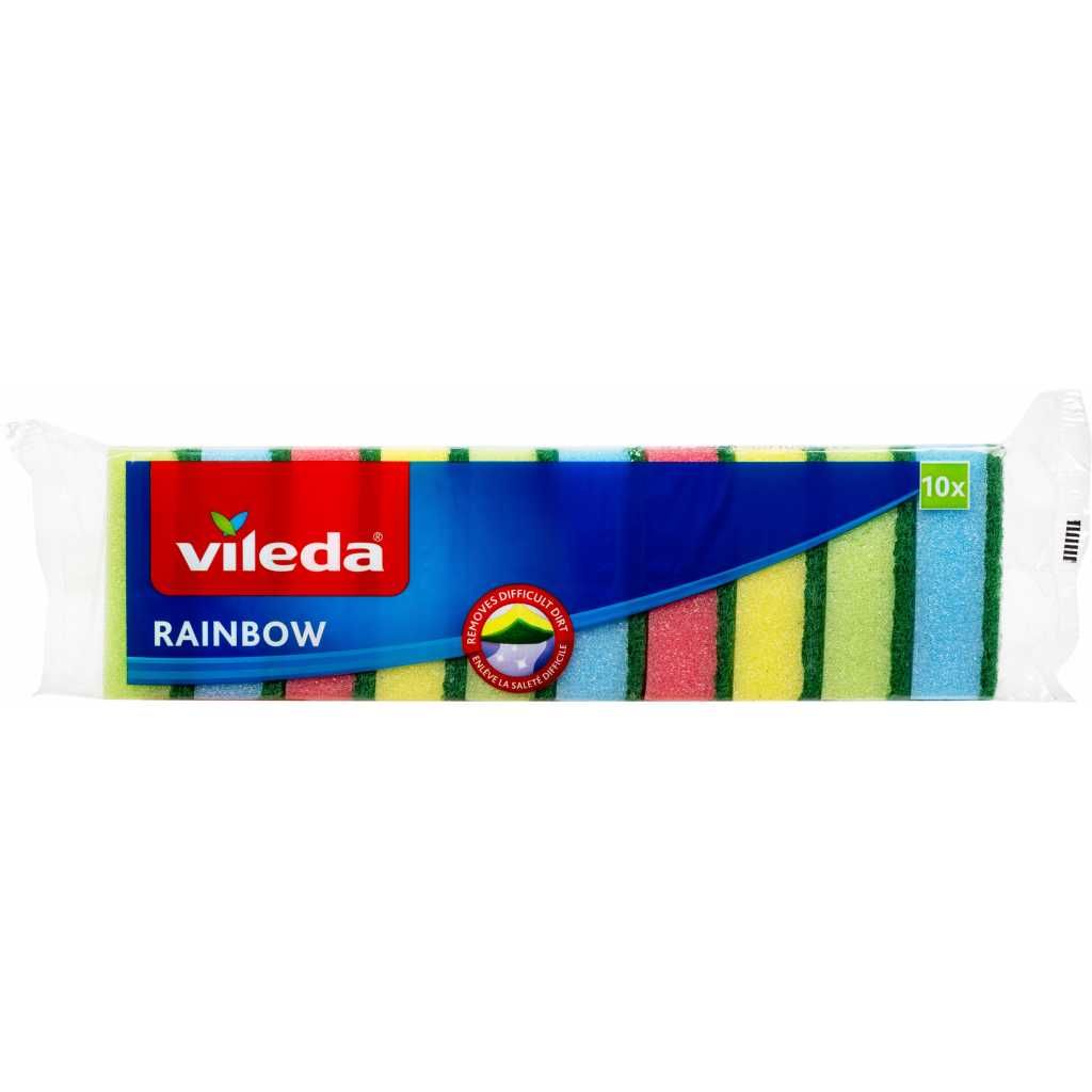 Губки кухонные для посуды радуга Vileda Rainbow 10 шт