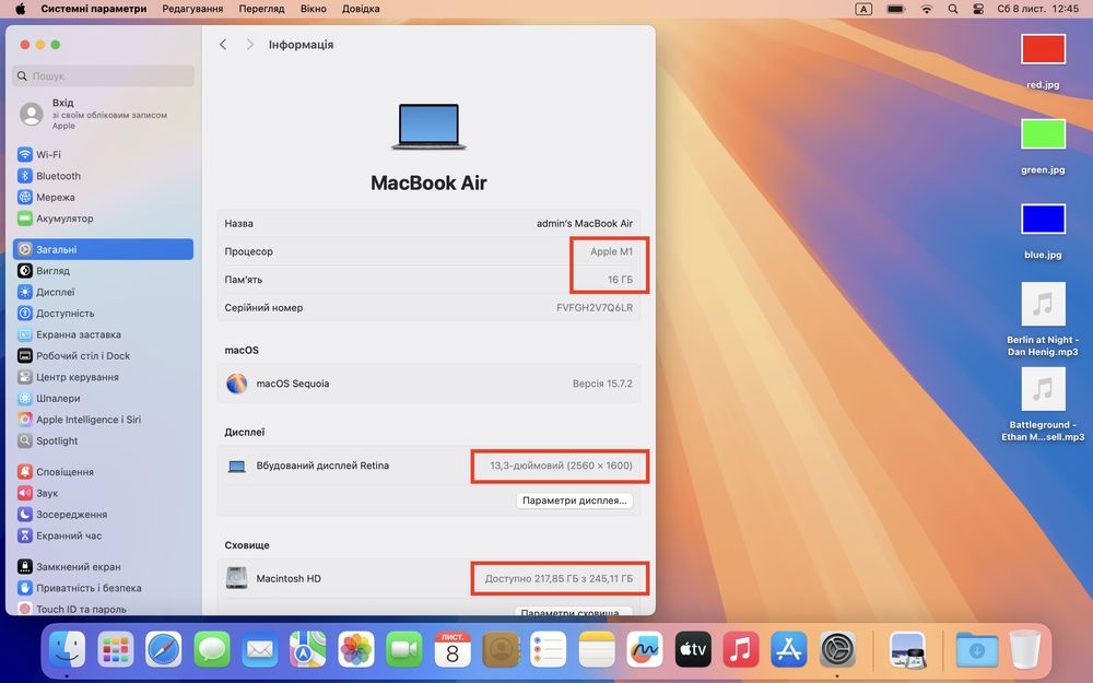 MacBook M1 16 256 Space Gray