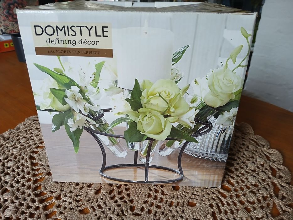 Stojak na kwiatki i świecę, świecznik, wazon / vintage / retro