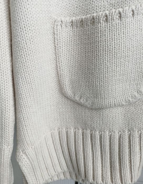 L XL XXL oversize beżowy sweter rozpinany kardigan 50% merino idealny