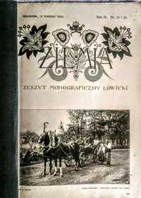 "ZIEMIA Zeszyt monograficzny łowicki" 1913r,przedwojenne gazety unikat